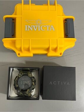 Activa x Invicta Digital Camo Watch + Invicta Yellow Impact Case Set